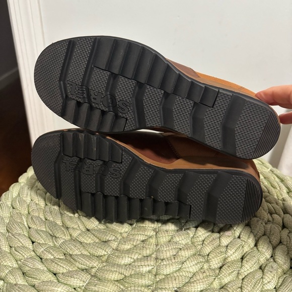 SOREL Evie II Taffy Brown Leather/Suede Hidden Wedge Slip On Chelsea Boots - Picture 11 of 11